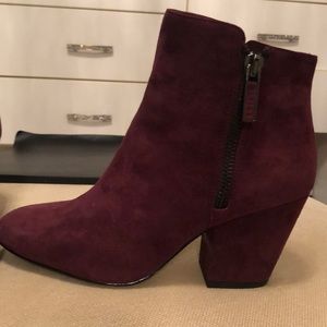 Plum suede boots. Brand new! Never been worn!